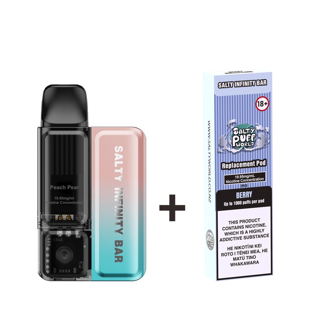 [Ice Edition] Peach Pear Disposable Vape + 2 x Replacement Pods COMBO | Shosha Vape NZ