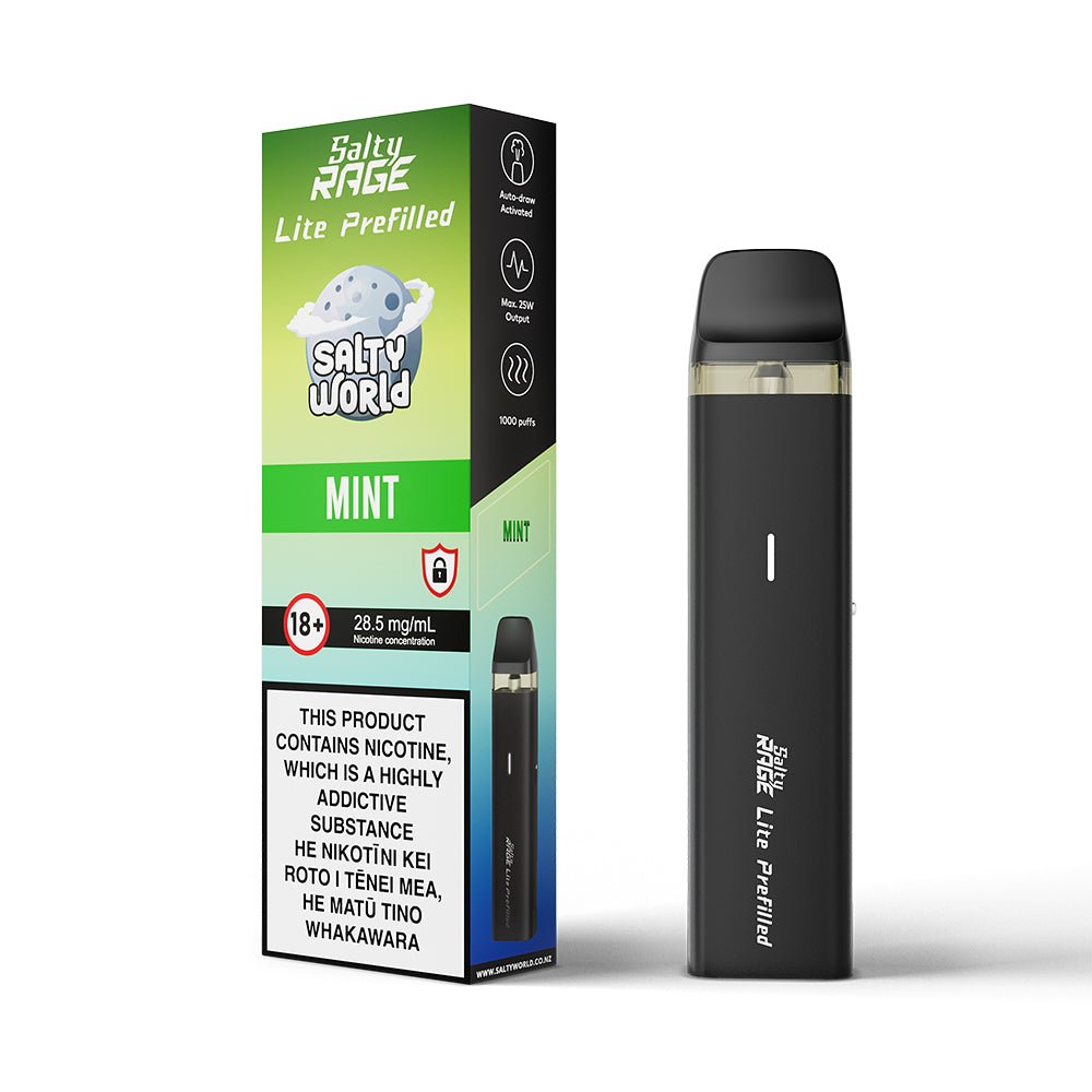 Mint - Salty Rage Lite Pre - filled Kit | Shosha Vape NZ