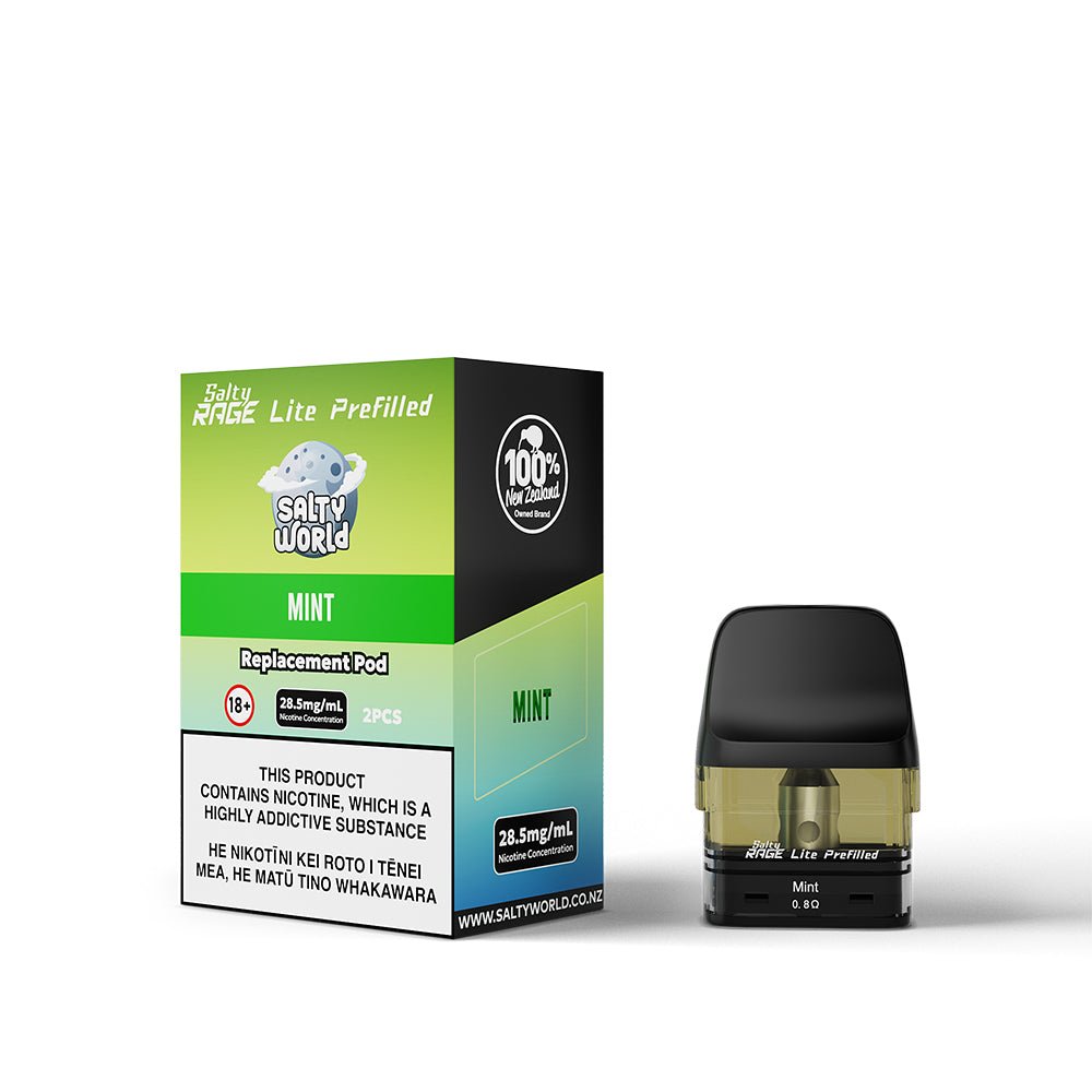 Mint - Salty Rage Lite Prefilled Pod 2x | Shosha Vape NZ