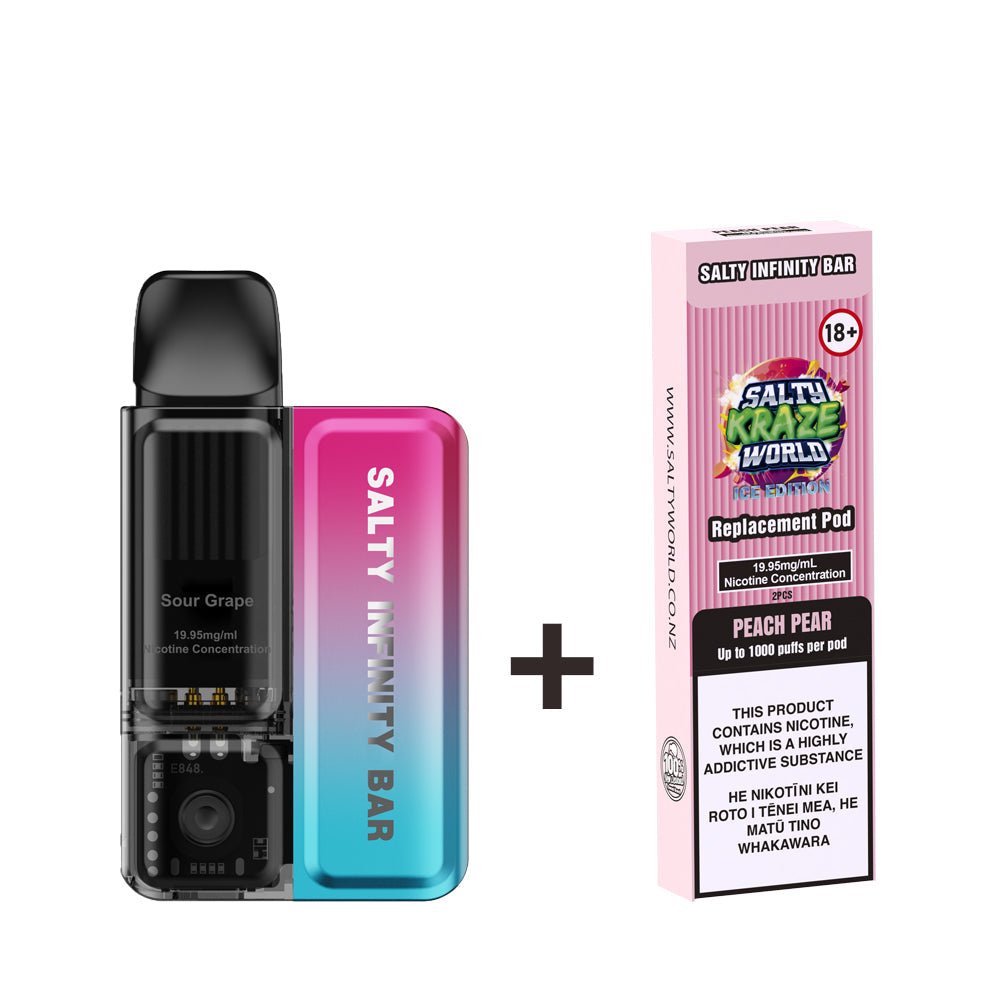 Sour Grape Disposable Vape + 2 x Replacement Pods COMBO | Shosha Vape NZ