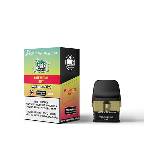 Watermelon Mint - Salty Rage Lite Prefilled Pod 2x | Shosha Vape NZ