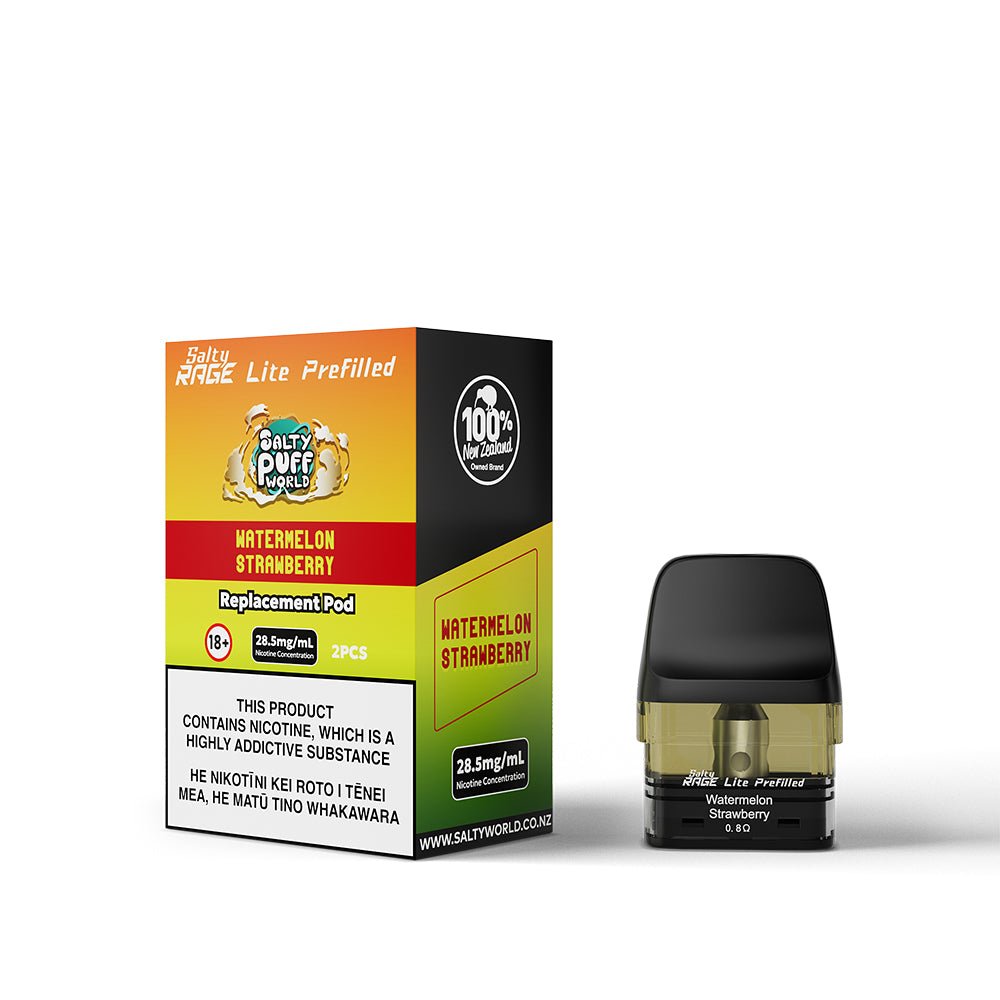 Watermelon Strawberry - Salty Rage Lite Prefilled Pod 2x | Shosha Vape NZ